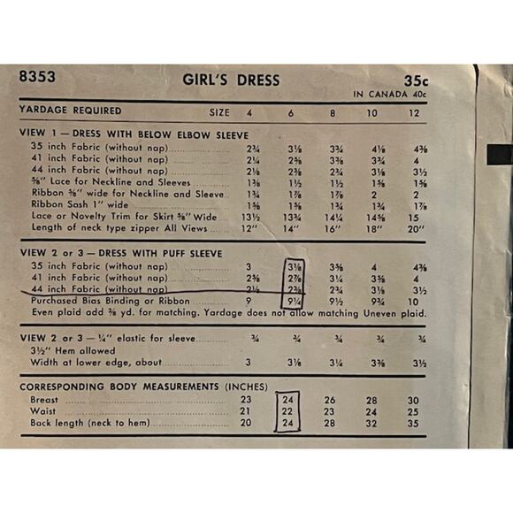 Advance 8353 girls circle skirt dress 1950s - Picture 4 of 5